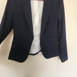 H&M Navy Textured Women's Blazer